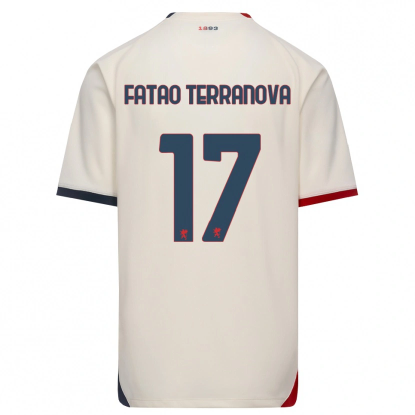 Danxen Men Emanuele Fatao Terranova #17 Off-White Red Away Jersey 2026/27 T-Shirt