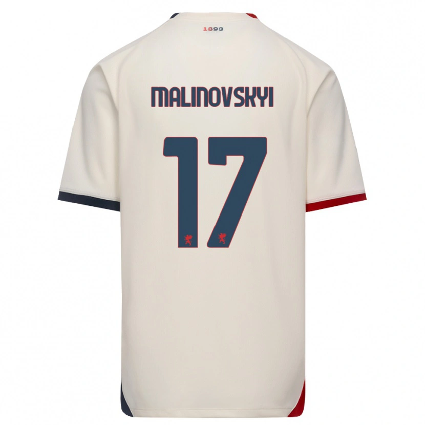 Danxen Men Ruslan Malinovskyi #17 Off-White Red Away Jersey 2026/27 T-Shirt