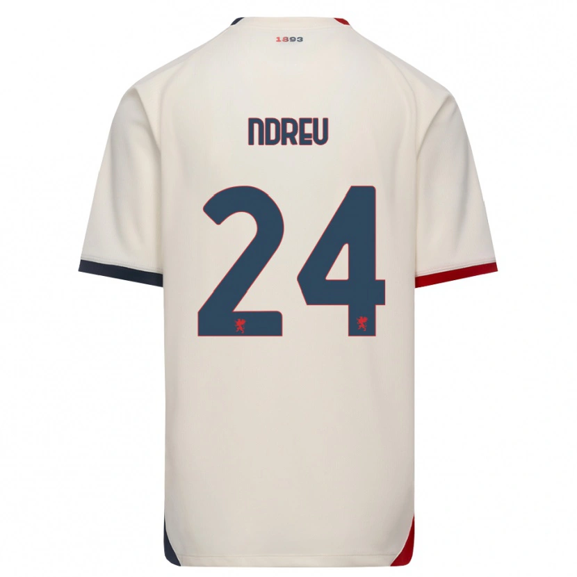 Danxen Men Rikardo Ndreu #24 Off-White Red Away Jersey 2026/27 T-Shirt
