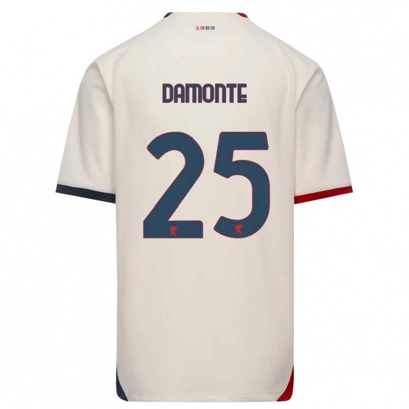 Danxen Men Lorenzo Damonte #25 Off-White Red Away Jersey 2026/27 T-Shirt