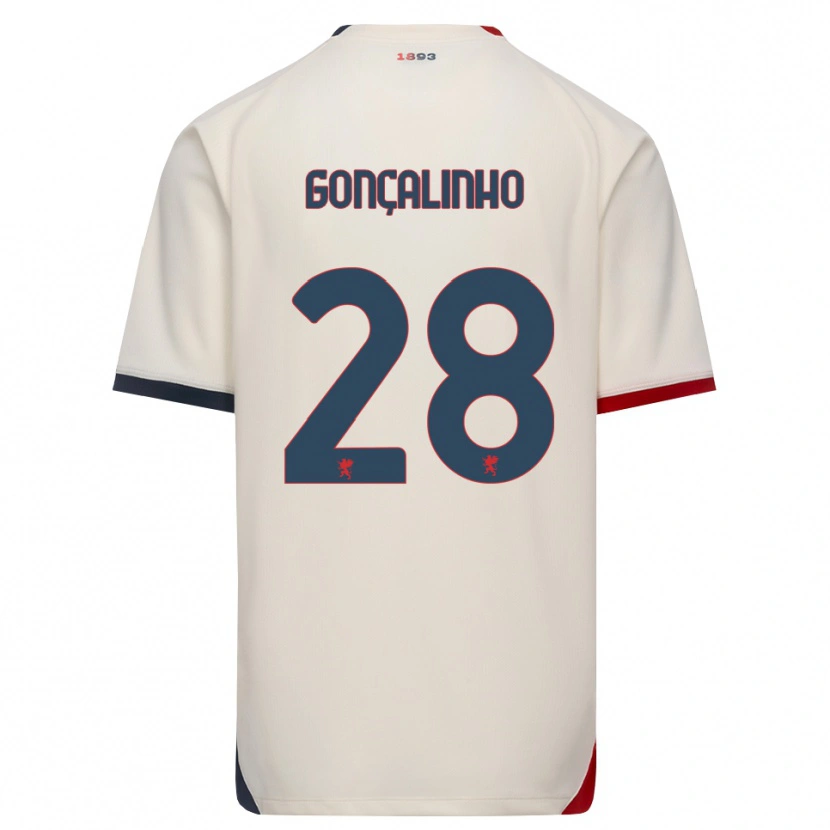 Danxen Men João Gonçalinho #28 Off-White Red Away Jersey 2026/27 T-Shirt