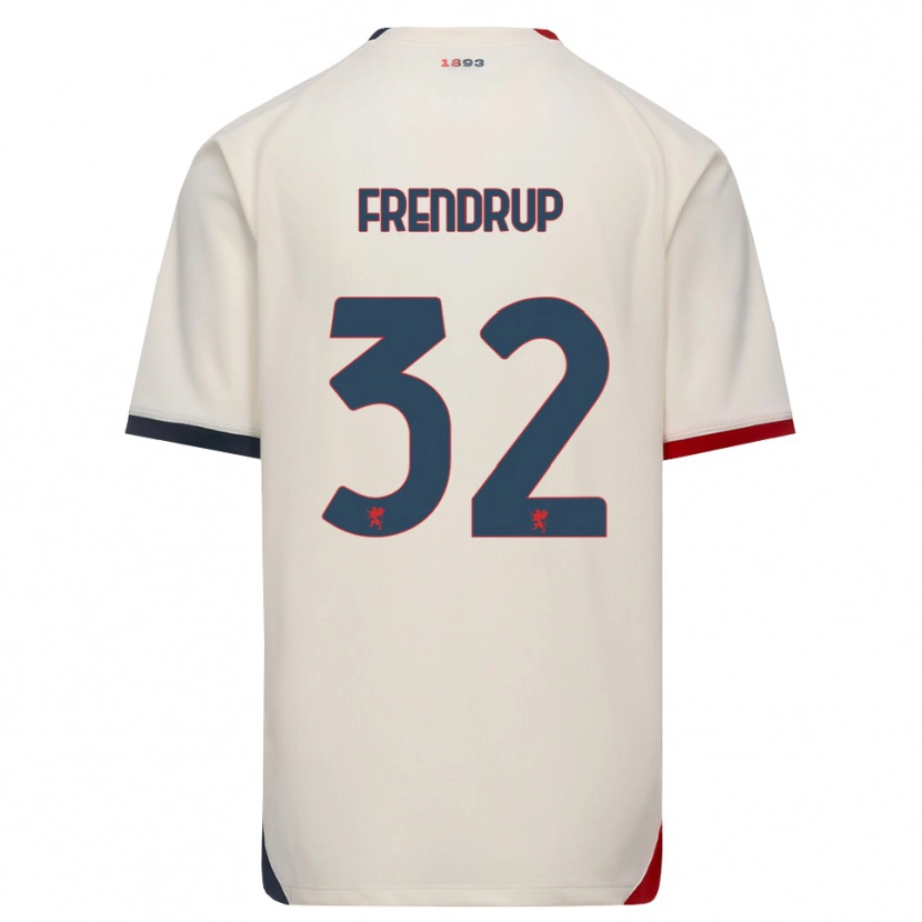 Danxen Men Morten Frendrup #32 Off-White Red Away Jersey 2026/27 T-Shirt