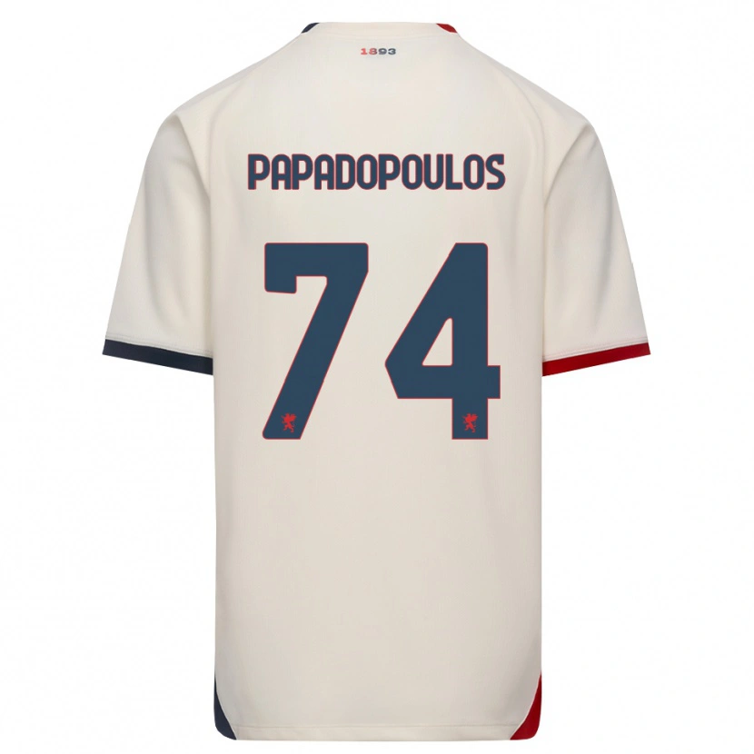 Danxen Men Christos Papadopoulos #74 Off-White Red Away Jersey 2026/27 T-Shirt