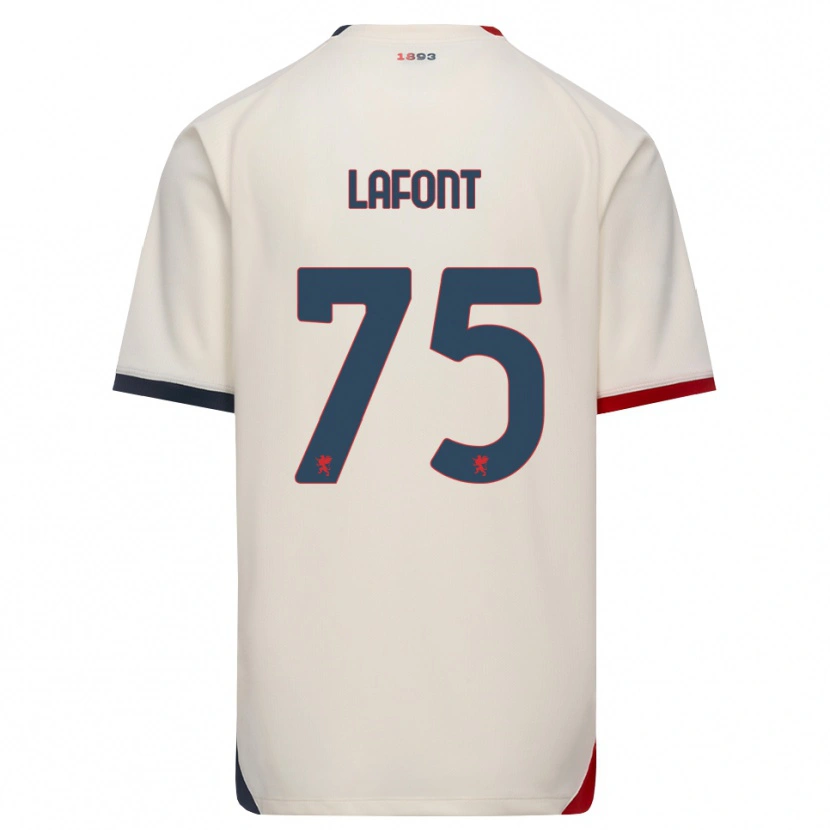 Danxen Men Gaël Lafont #75 Off-White Red Away Jersey 2026/27 T-Shirt
