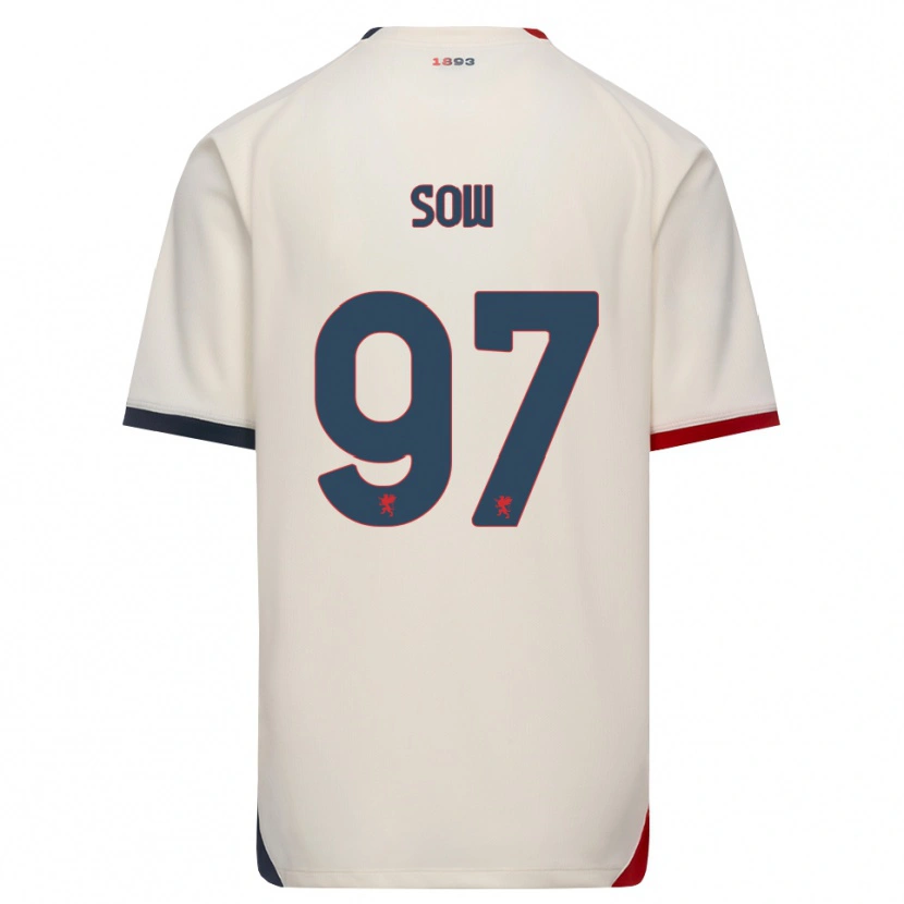 Danxen Men Djibril Sow #97 Off-White Red Away Jersey 2026/27 T-Shirt