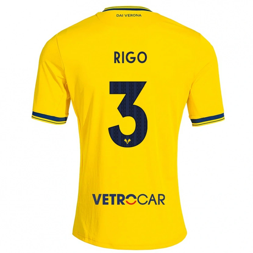 Danxen Men Mattia Rigo #3 Yellow Red Away Jersey 2026/27 T-Shirt