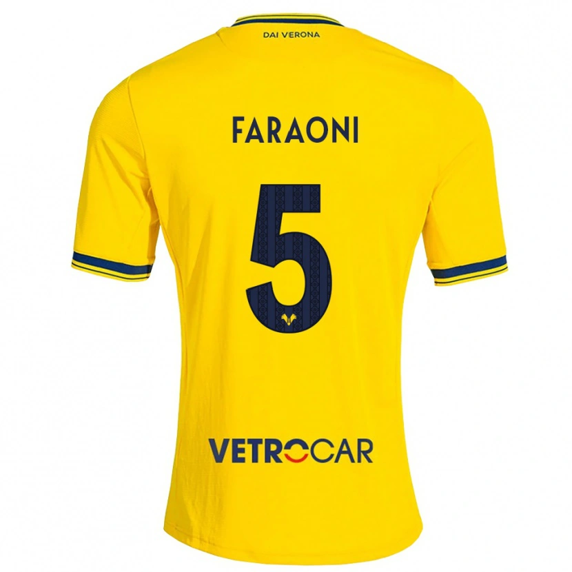 Danxen Men Davide Faraoni #5 Yellow Red Away Jersey 2026/27 T-Shirt