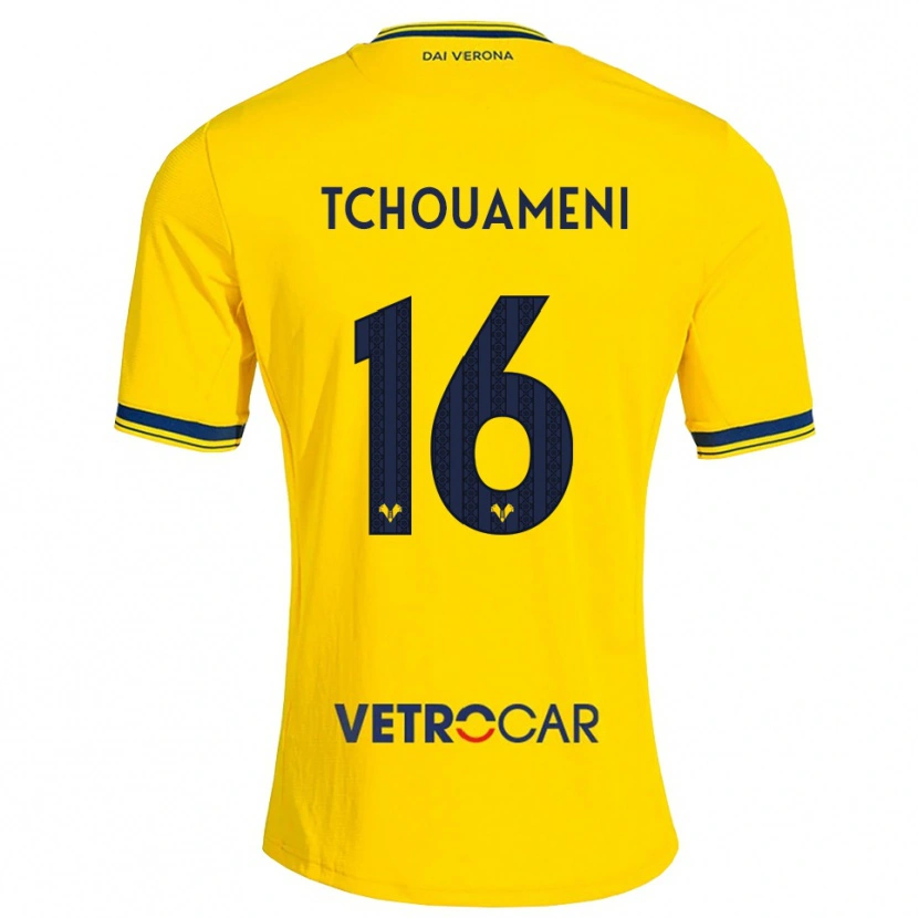 Danxen Men Alex Tchouameni #16 Yellow Red Away Jersey 2026/27 T-Shirt
