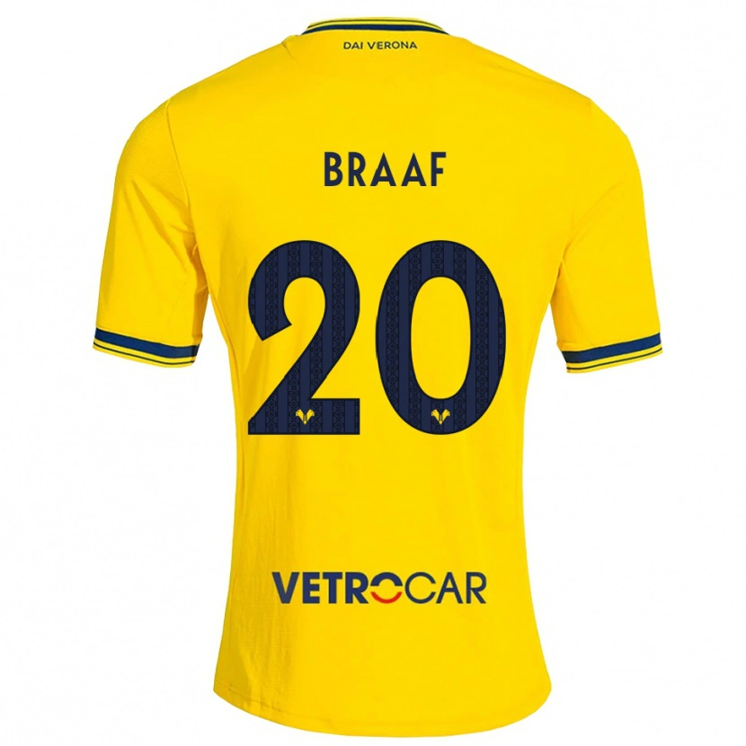 Danxen Men Jayden Braaf #20 Yellow Red Away Jersey 2026/27 T-Shirt