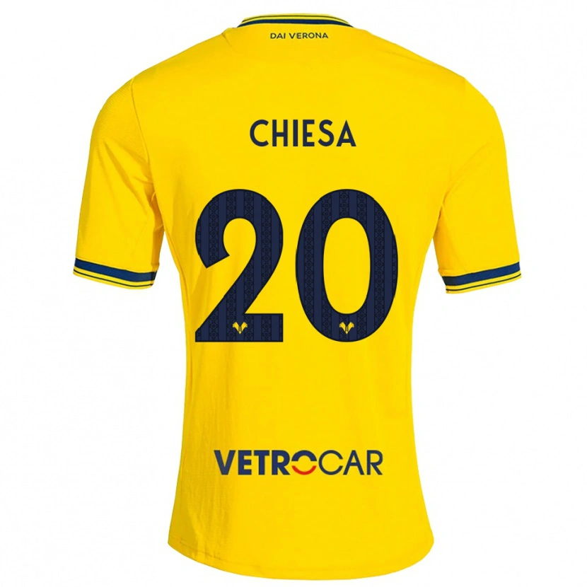 Danxen Men Mattia Chiesa #20 Yellow Red Away Jersey 2026/27 T-Shirt