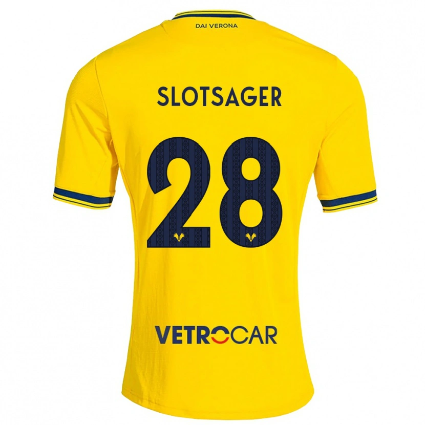 Danxen Men Tobias Slotsager #28 Yellow Red Away Jersey 2026/27 T-Shirt
