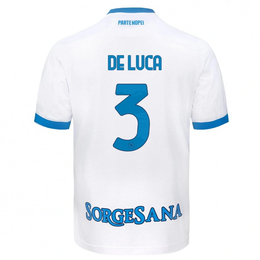 Danxen Men Alfonso De Luca #3 White Sky Blue Away Jersey 2026/27 T-Shirt