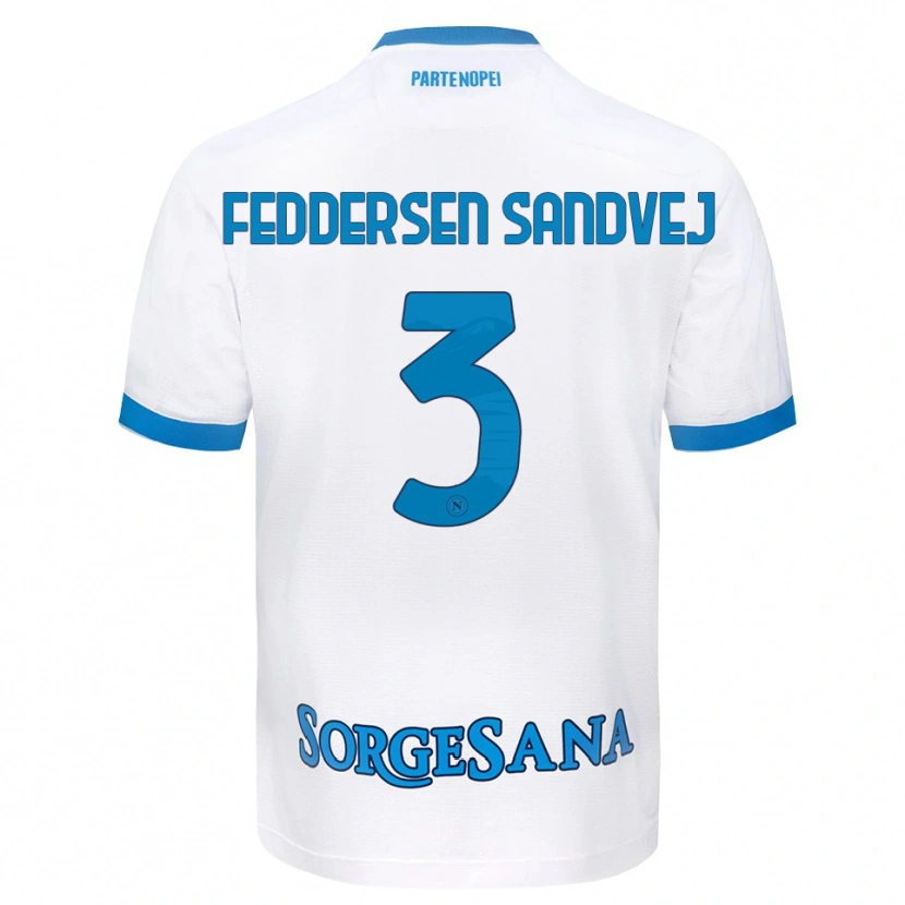 Danxen Men Cecilie Feddersen Sandvej #3 White Sky Blue Away Jersey 2026/27 T-Shirt