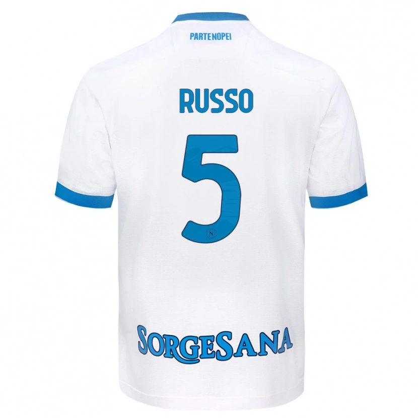 Danxen Men Lorenzo Russo #5 White Sky Blue Away Jersey 2026/27 T-Shirt