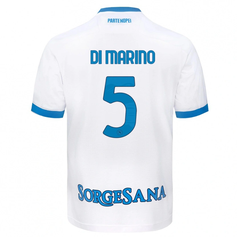 Danxen Men Paola Di Marino #5 White Sky Blue Away Jersey 2026/27 T-Shirt