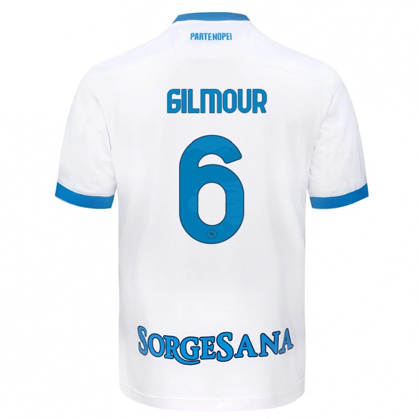 Danxen Men Billy Gilmour #6 White Sky Blue Away Jersey 2026/27 T-Shirt