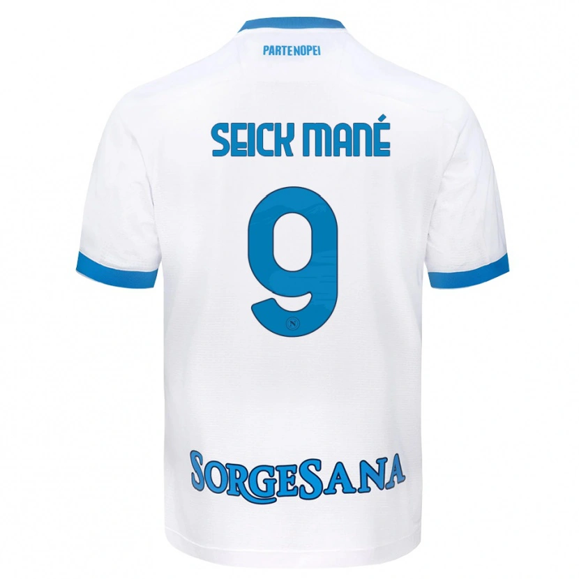 Danxen Men Mohamed Seick Mané #9 White Sky Blue Away Jersey 2026/27 T-Shirt