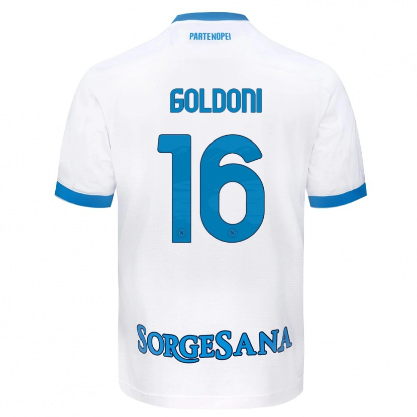 Danxen Men Eleonora Goldoni #16 White Sky Blue Away Jersey 2026/27 T-Shirt