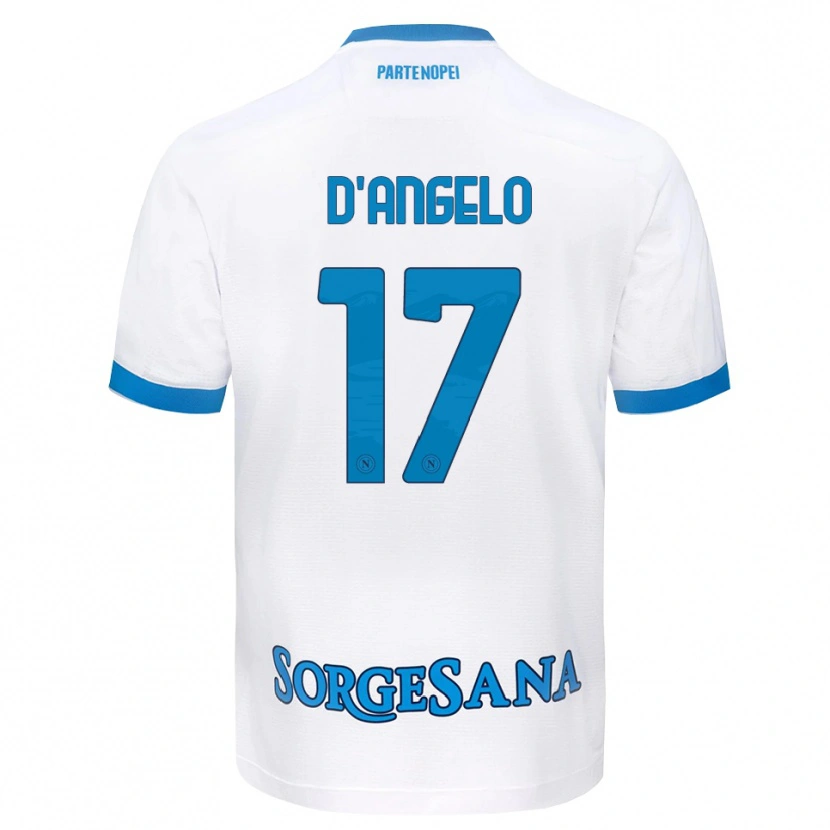 Danxen Men Giuseppe D'angelo #17 White Sky Blue Away Jersey 2026/27 T-Shirt