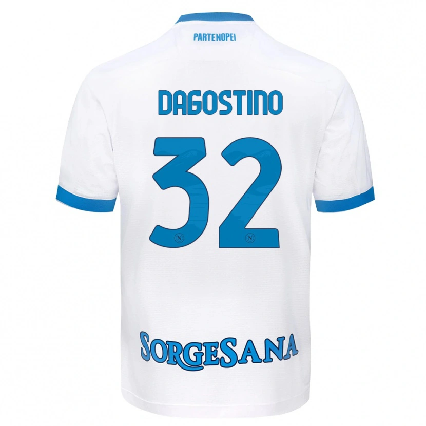 Danxen Men Giuseppe Dagostino #32 White Sky Blue Away Jersey 2026/27 T-Shirt