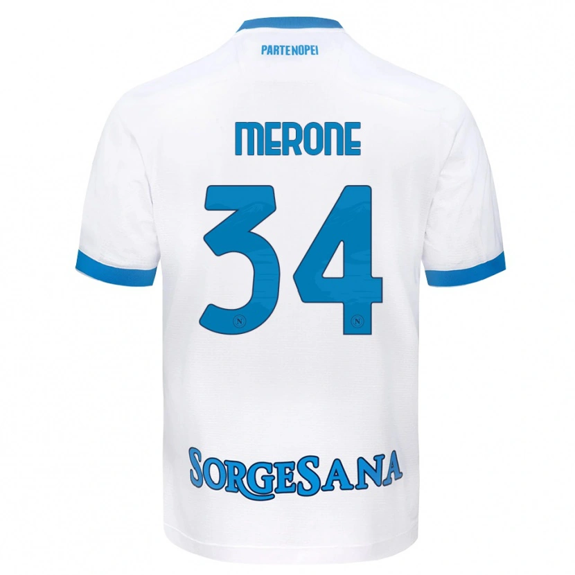 Danxen Men Alessandro Merone #34 White Sky Blue Away Jersey 2026/27 T-Shirt