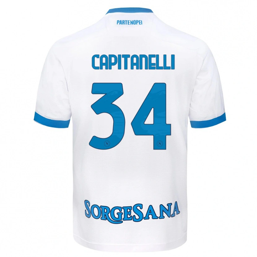Danxen Men Ilaria Capitanelli #34 White Sky Blue Away Jersey 2026/27 T-Shirt