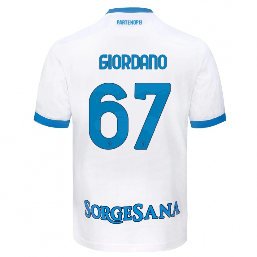 Danxen Men Michela Giordano #67 White Sky Blue Away Jersey 2026/27 T-Shirt