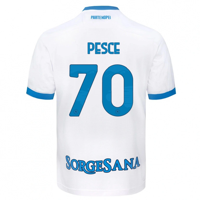 Danxen Men Antonio Pesce #70 White Sky Blue Away Jersey 2026/27 T-Shirt