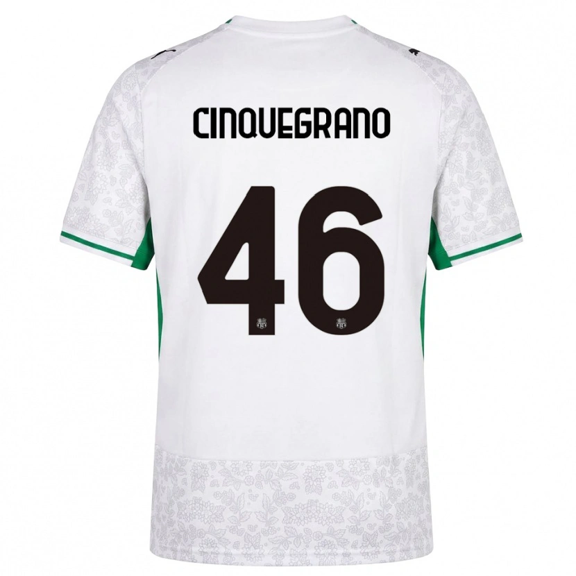 Danxen Men Simone Cinquegrano #46 White Black Green Away Jersey 2026/27 T-Shirt