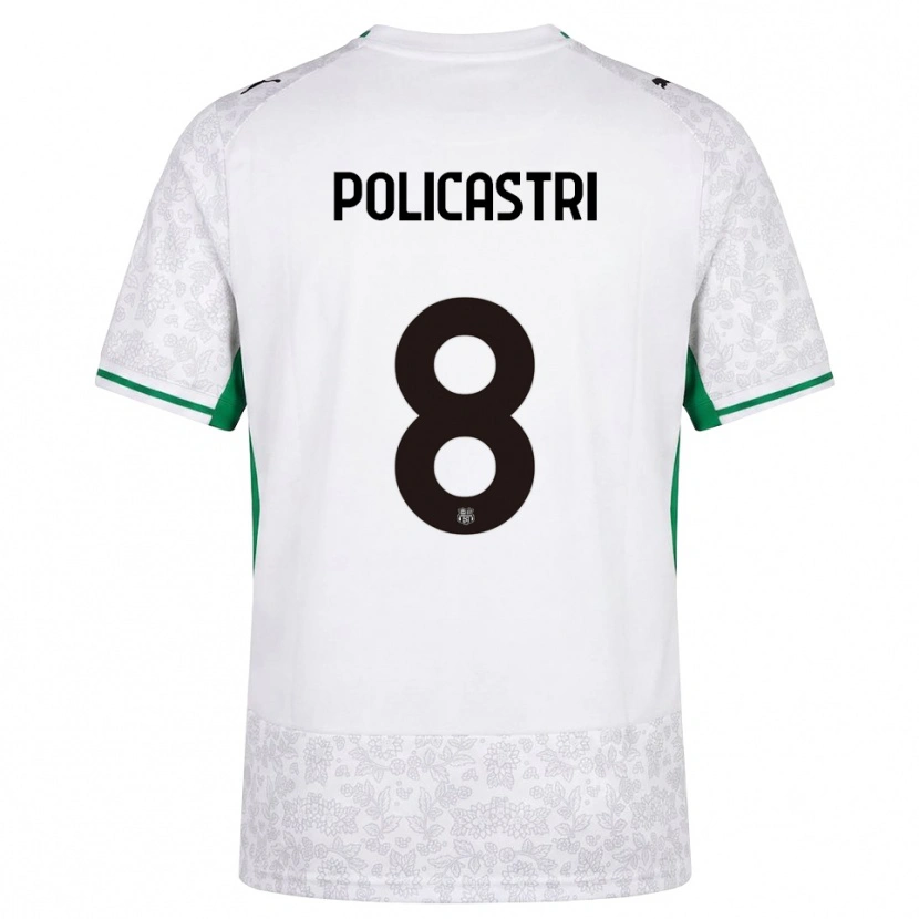 Danxen Men Giuseppe Policastri #8 White Black Green Away Jersey 2026/27 T-Shirt