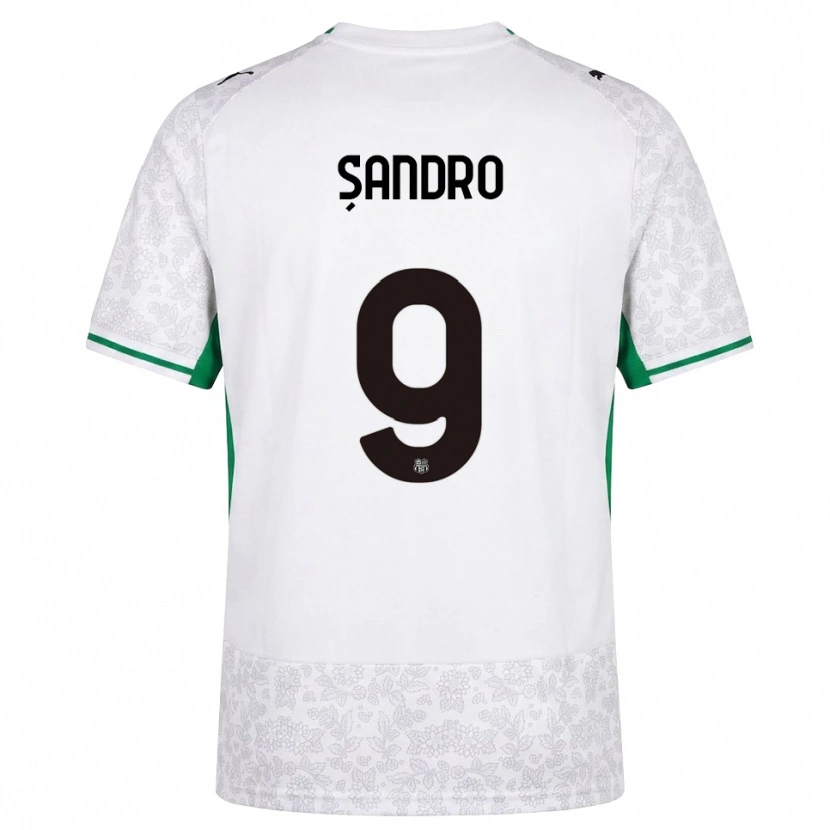 Danxen Men Denis Șandro #9 White Black Green Away Jersey 2026/27 T-Shirt