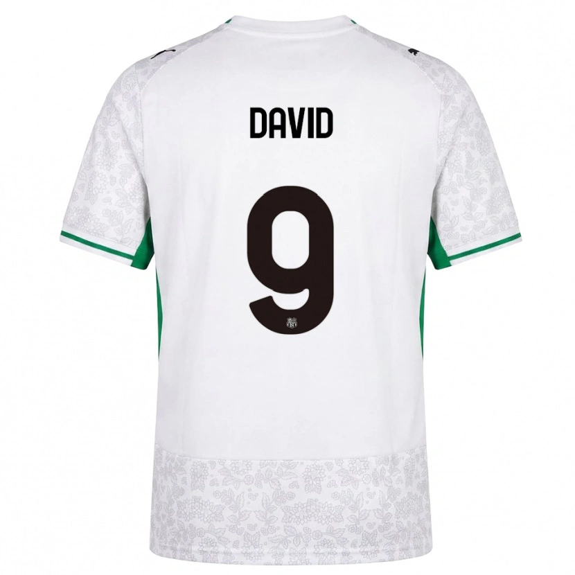 Danxen Men Mario David #9 White Black Green Away Jersey 2026/27 T-Shirt
