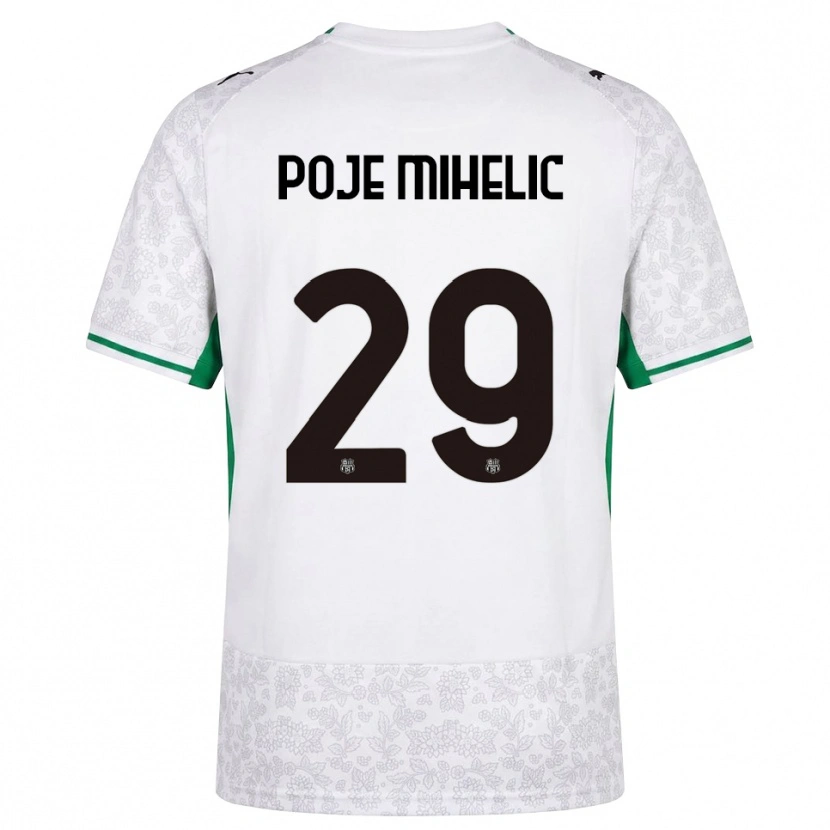Danxen Men Naja Poje Mihelič #29 White Black Green Away Jersey 2026/27 T-Shirt