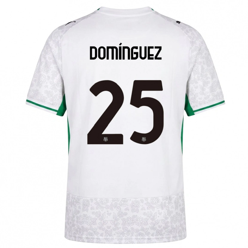 Danxen Men Benja Domínguez #25 White Black Green Away Jersey 2026/27 T-Shirt