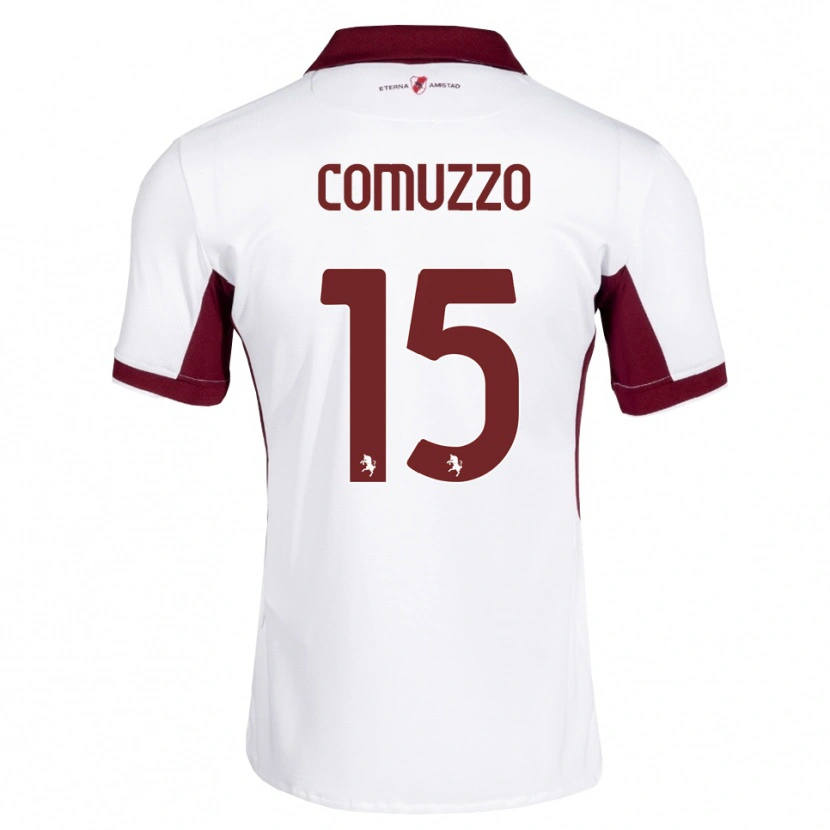 Danxen Men Pietro Comuzzo #15 Burgundy White Red Away Jersey 2026/27 T-Shirt