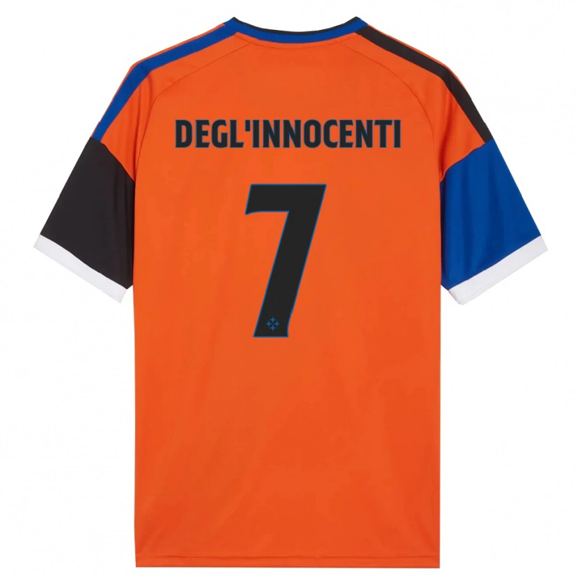 Danxen Men Tommaso Degl'innocenti #7 Orange Blue Black White Away Jersey 2026/27 T-Shirt