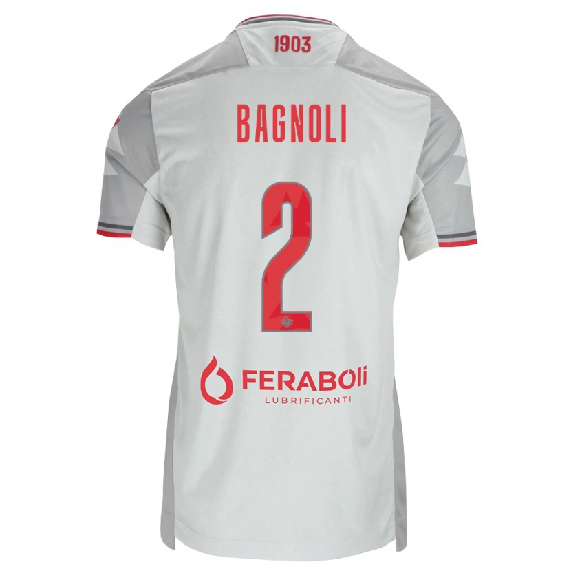 Danxen Men Edoardo Bagnoli #2 Grey White Red Away Jersey 2026/27 T-Shirt