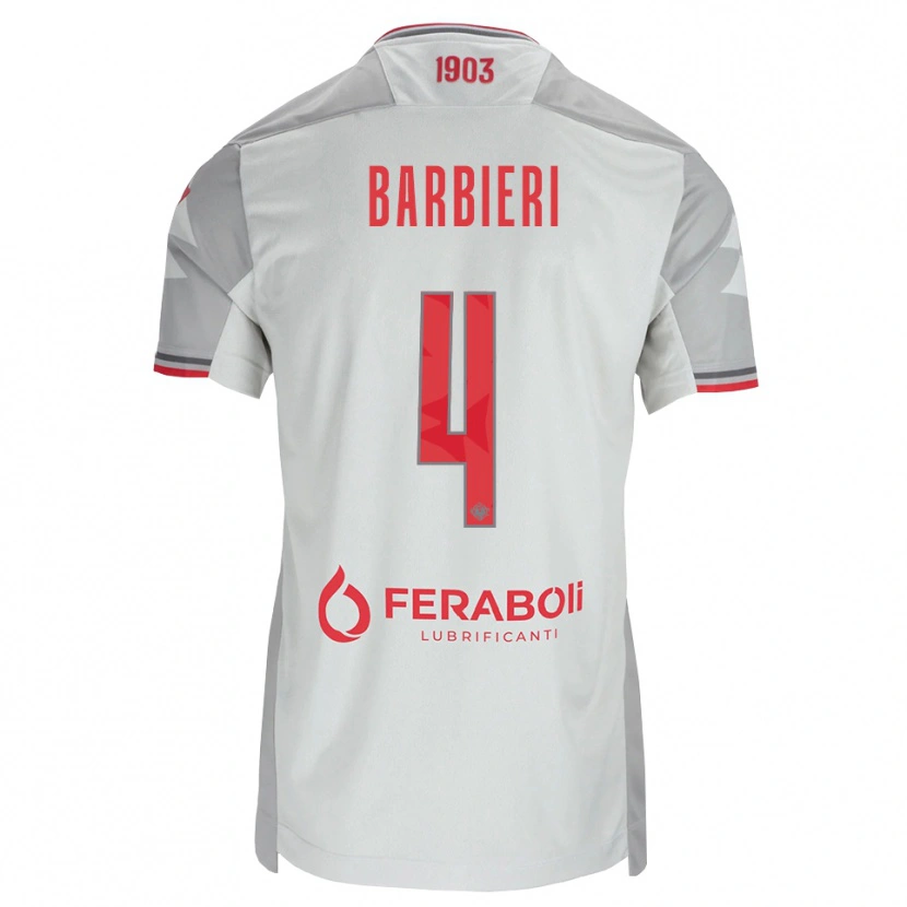 Danxen Men Tommaso Barbieri #4 Grey White Red Away Jersey 2026/27 T-Shirt