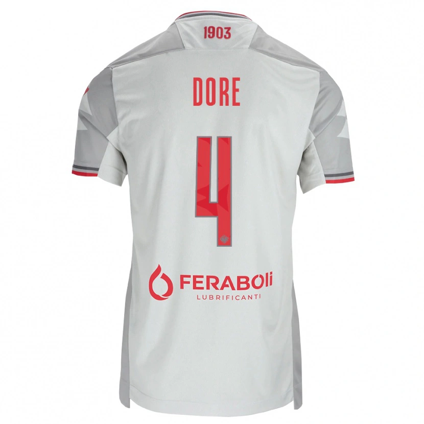 Danxen Men Salvatore Dore #4 Grey White Red Away Jersey 2026/27 T-Shirt