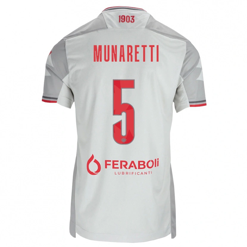 Danxen Men Luca Munaretti #5 Grey White Red Away Jersey 2026/27 T-Shirt