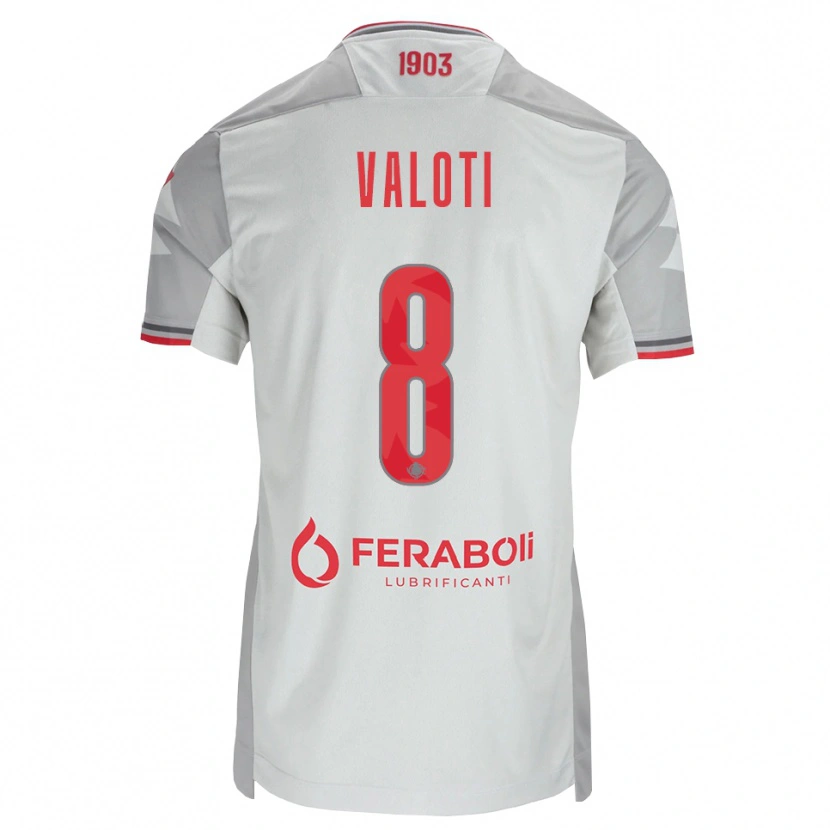 Danxen Men Mattia Valoti #8 Grey White Red Away Jersey 2026/27 T-Shirt