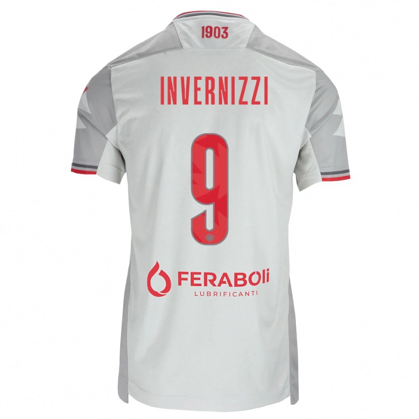 Danxen Men Leonardo Invernizzi #9 Grey White Red Away Jersey 2026/27 T-Shirt