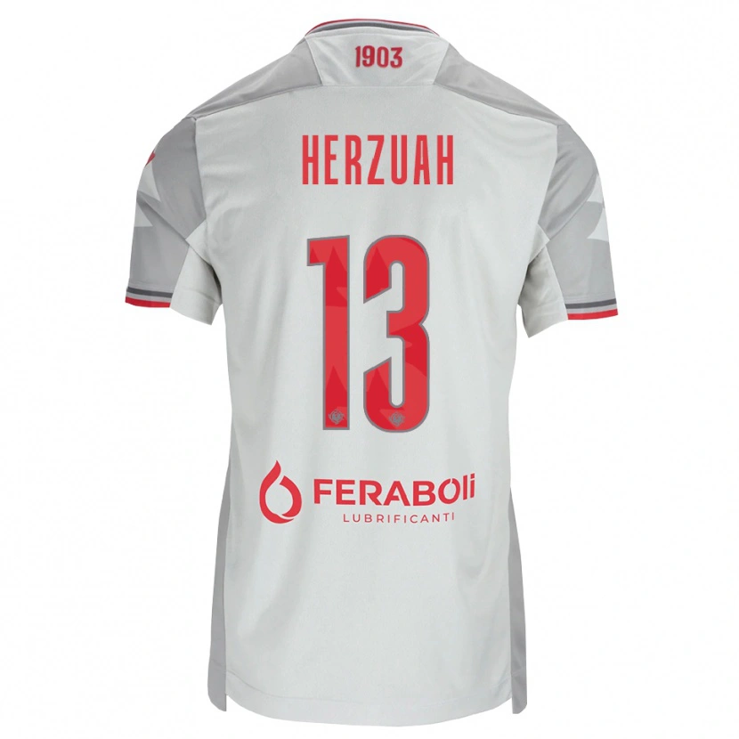 Danxen Men Gabriel Herzuah #13 Grey White Red Away Jersey 2026/27 T-Shirt