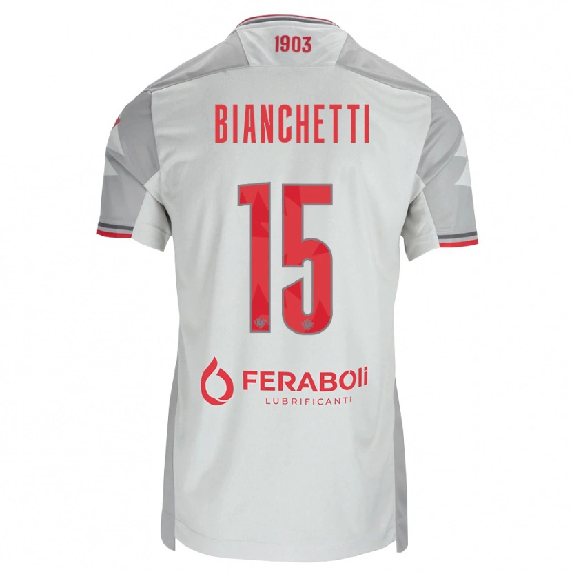 Danxen Men Matteo Bianchetti #15 Grey White Red Away Jersey 2026/27 T-Shirt