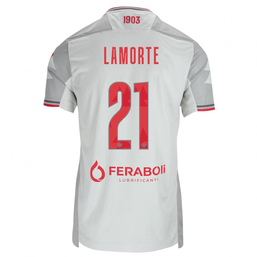 Danxen Men Alessandro Lamorte #21 Grey White Red Away Jersey 2026/27 T-Shirt
