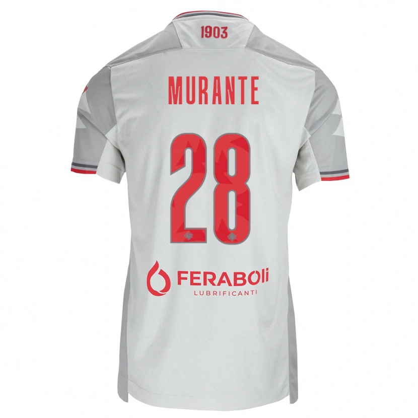 Danxen Men Alessandro Murante #28 Grey White Red Away Jersey 2026/27 T-Shirt