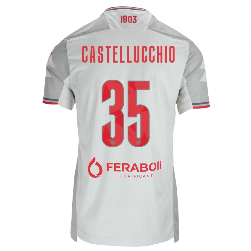 Danxen Men Gabriele Castellucchio #35 Grey White Red Away Jersey 2026/27 T-Shirt