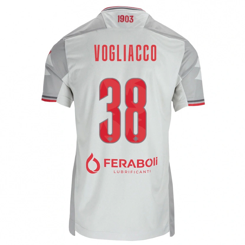Danxen Men Alessandro Vogliacco #38 Grey White Red Away Jersey 2026/27 T-Shirt