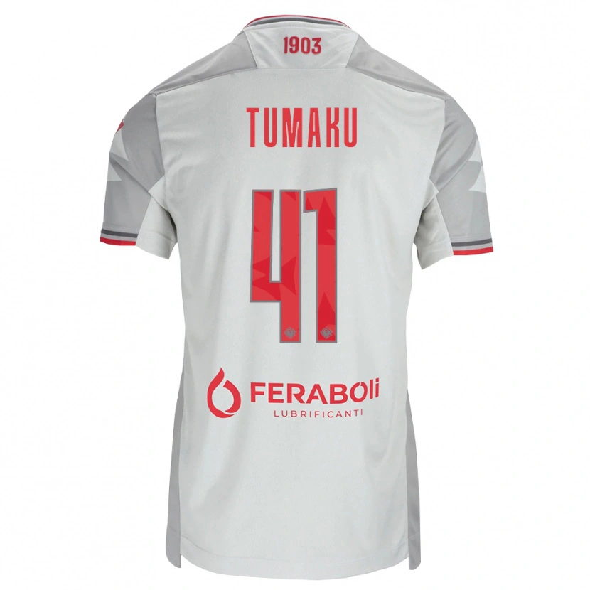 Danxen Men Niccolò Tumaku #41 Grey White Red Away Jersey 2026/27 T-Shirt