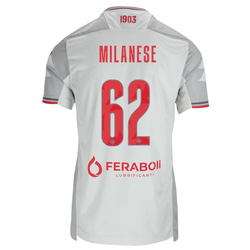 Danxen Men Tommaso Milanese #62 Grey White Red Away Jersey 2026/27 T-Shirt